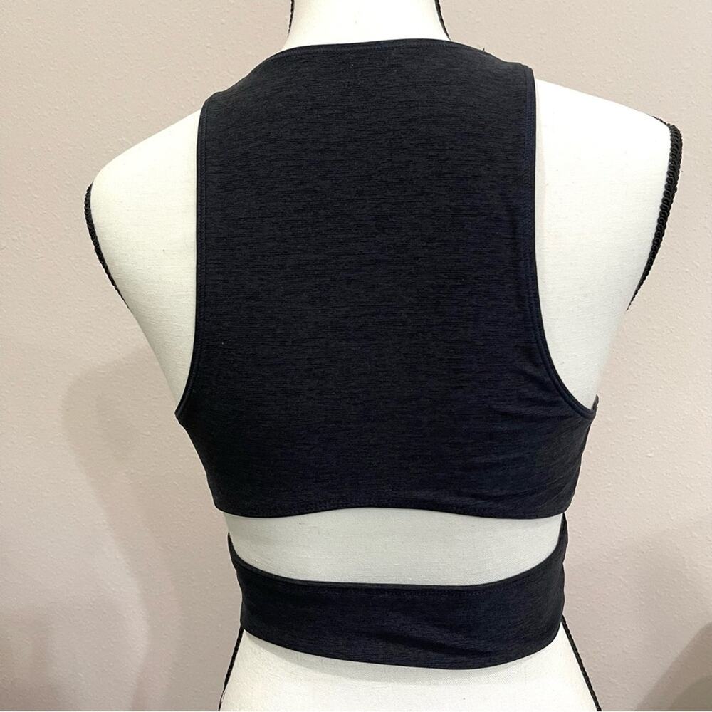 Outdoor Voices Charcoal Gray Slashback Crop Top Sports Bra - Small